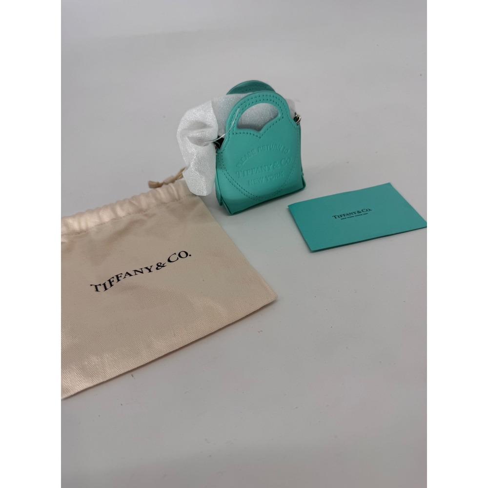 Tiffany & Co Return to NY Nano Mini Bag Charm Tiffany Blue Leather Dust Bag